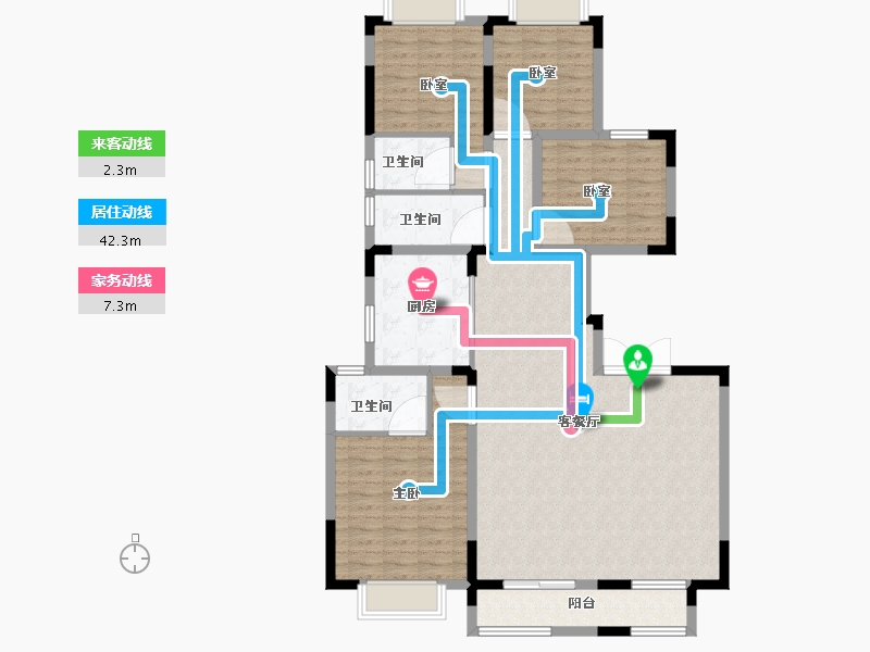 湖北省-武汉市-中建锦绣楚城-126.00-户型库-动静线