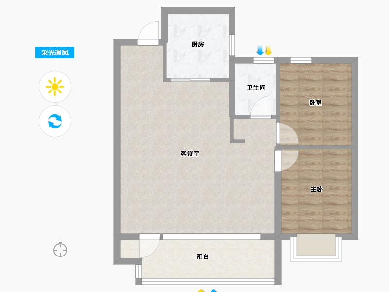 山东省-青岛市-卓越玺悦-71.19-户型库-采光通风