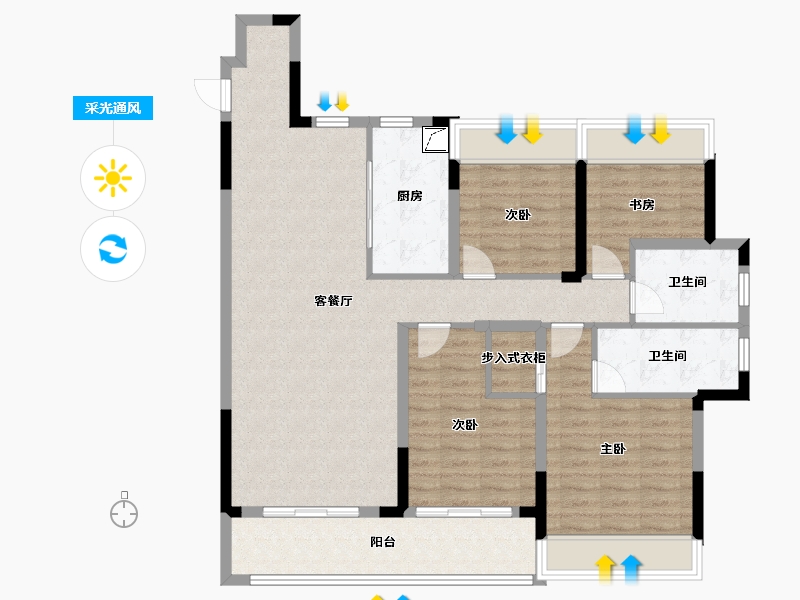 浙江省-绍兴市-金樾玖著-111.21-户型库-采光通风