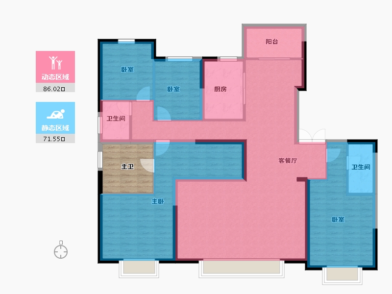 河北省-石家庄市-紫薇·华发CID中央首府-150.40-户型库-动静分区