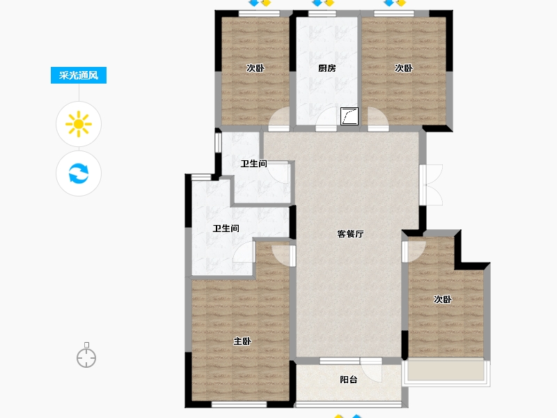 江苏省-无锡市-新力朗诗熙华府-117.28-户型库-采光通风