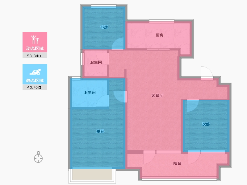 山东省-青岛市-卓越玺悦-83.62-户型库-动静分区