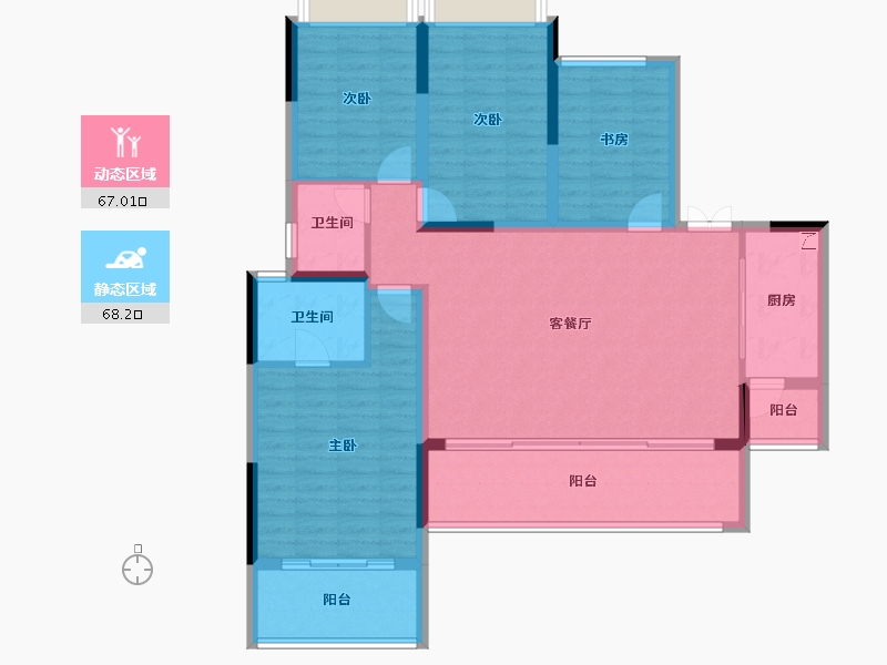 重庆-重庆市-金辉中央铭著-122.13-户型库-动静分区