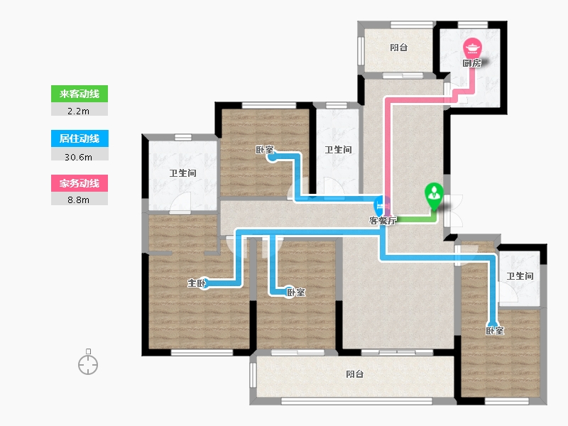 陕西省-咸阳市-中天诚品-135.04-户型库-动静线