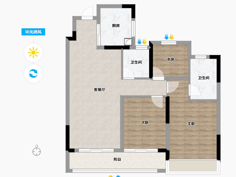 浙江省-绍兴市-和樾府-83.21-户型库-采光通风