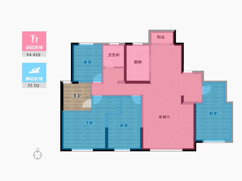 河北省-石家庄市-紫薇·华发CID中央首府-113.60-户型库-动静分区