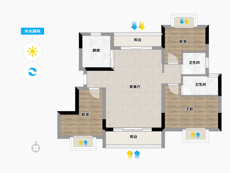 重庆-重庆市-御临府-71.78-户型库-采光通风