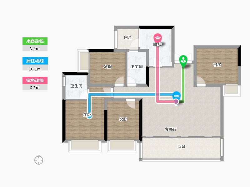 重庆-重庆市-中交中央公园-113.85-户型库-动静线