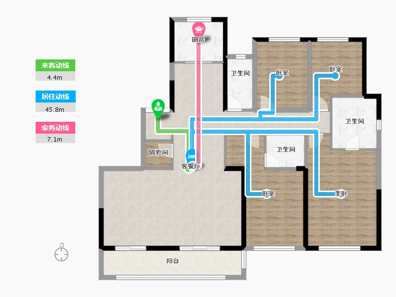 陕西省-咸阳市-中天诚品-146.80-户型库-动静线