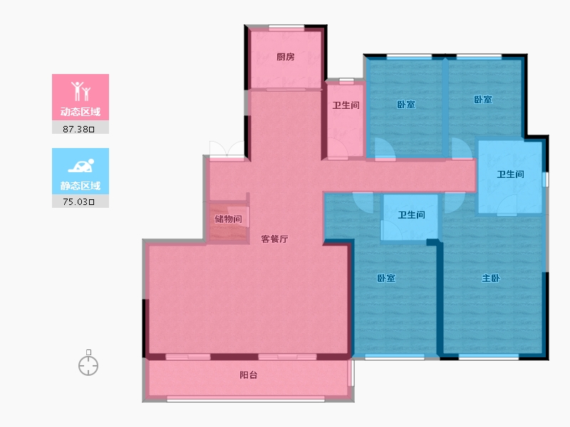 陕西省-咸阳市-中天诚品-146.80-户型库-动静分区