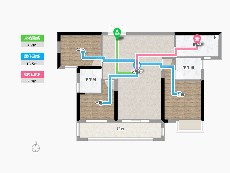 湖南省-长沙市-中建亮月湖-83.14-户型库-动静线