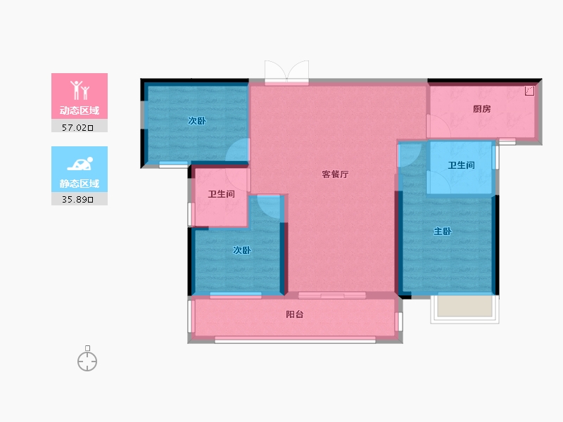 湖南省-长沙市-中建亮月湖-83.14-户型库-动静分区