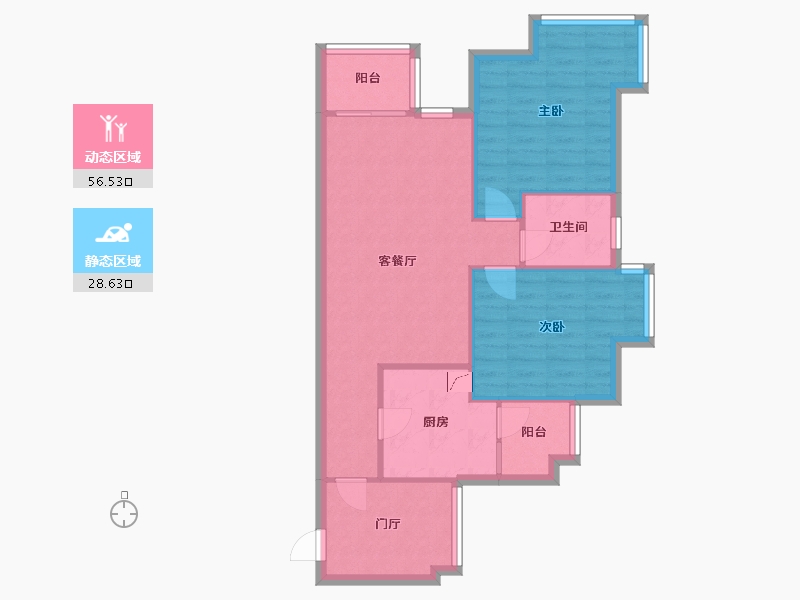 四川省-成都市-卓锦城五期-66.00-户型库-动静分区