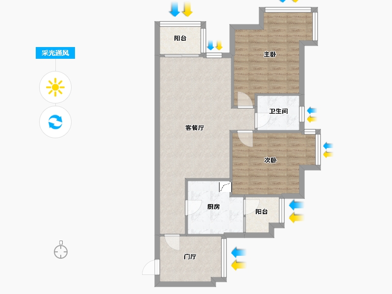 四川省-成都市-卓锦城五期-66.00-户型库-采光通风