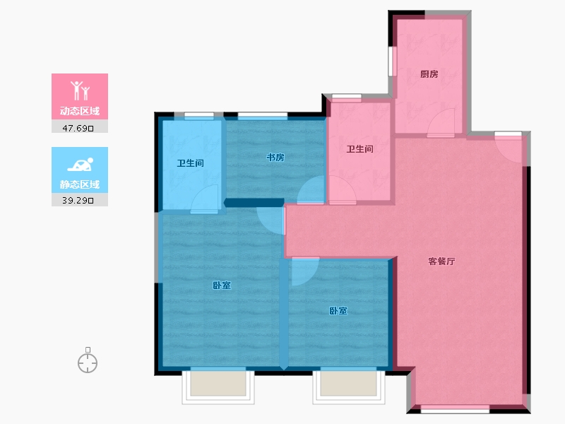 河北省-石家庄市-紫薇·华发CID中央首府-78.40-户型库-动静分区