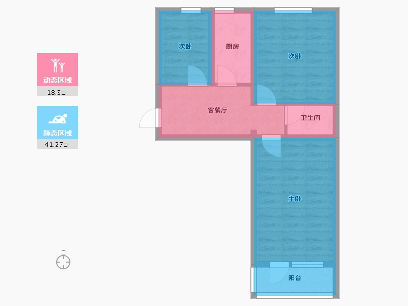 北京-北京市-六铺炕小区-50.02-户型库-动静分区