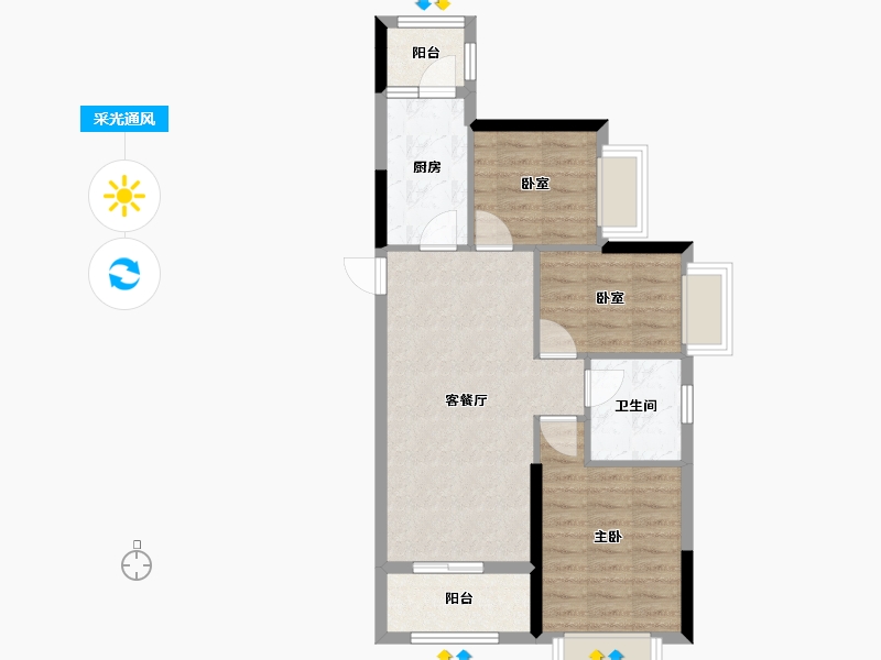 湖北省-武汉市-武汉恒大科技旅游城-62.74-户型库-采光通风