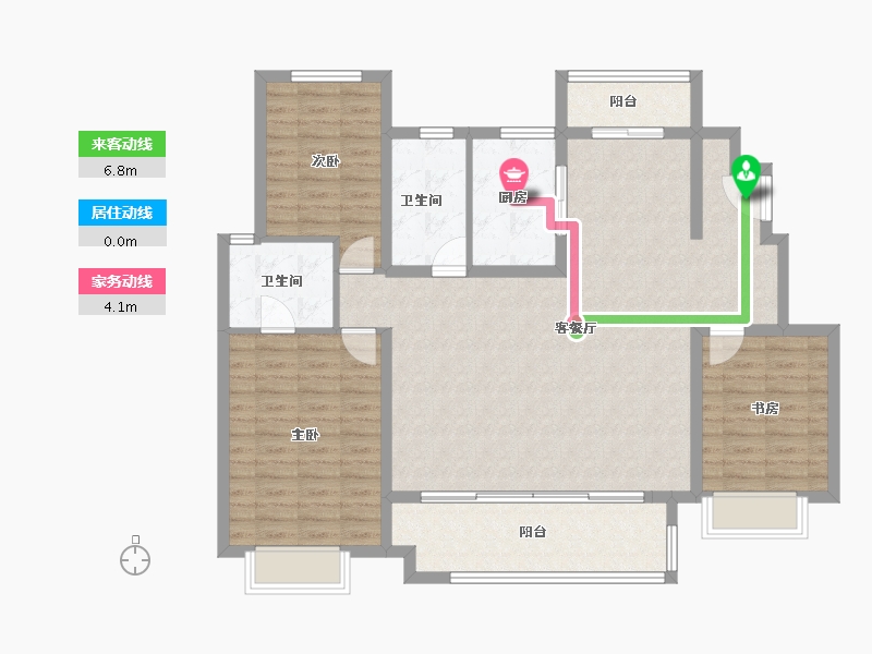 山东省-烟台市-新力珑湾-119.05-户型库-动静线