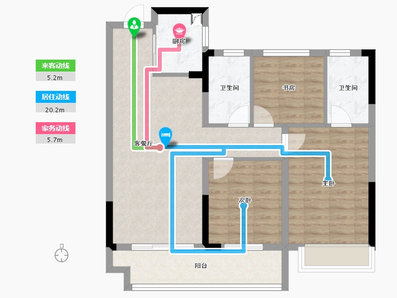 浙江省-绍兴市-世纪江湾-80.81-户型库-动静线