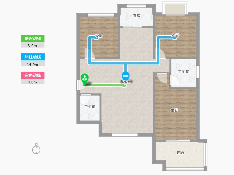 陕西省-西安市-华宇凤凰城-108.56-户型库-动静线