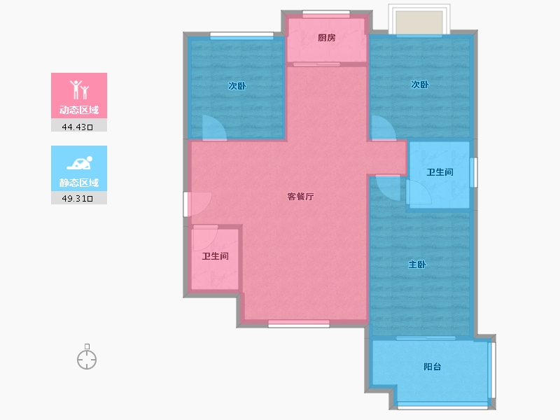 陕西省-西安市-华宇凤凰城-108.56-户型库-动静分区