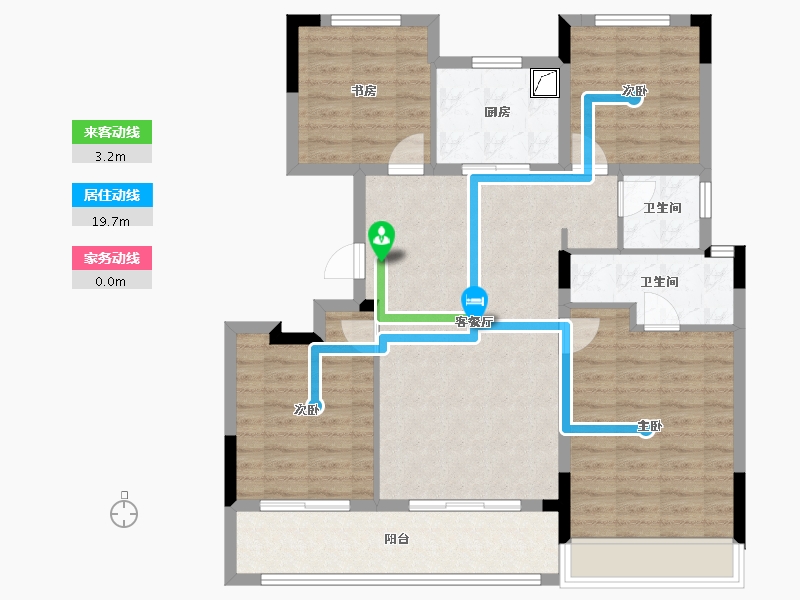 浙江省-绍兴市-金辉半岛云著-101.61-户型库-动静线