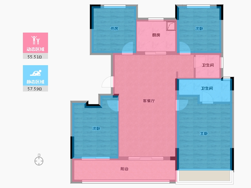 浙江省-绍兴市-金辉半岛云著-101.61-户型库-动静分区