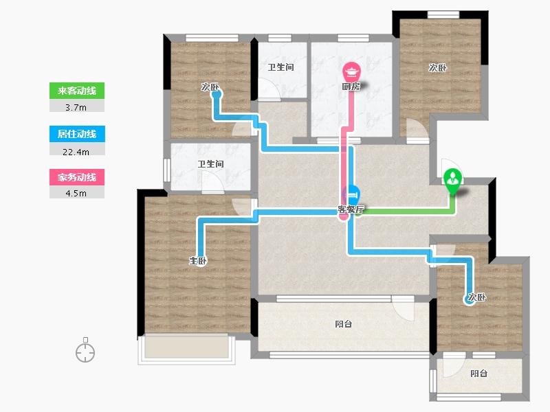 山东省-青岛市-龙湖春江天越-114.41-户型库-动静线