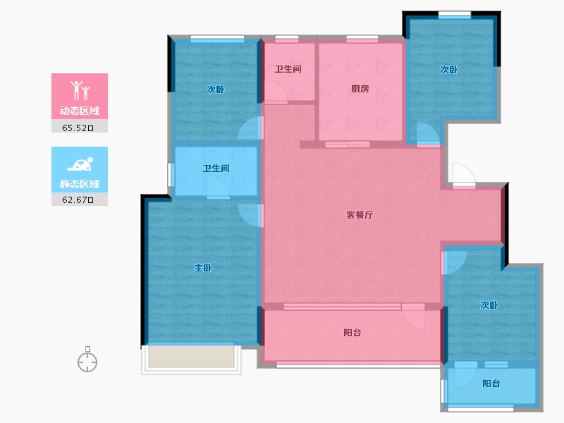 山东省-青岛市-龙湖春江天越-114.41-户型库-动静分区