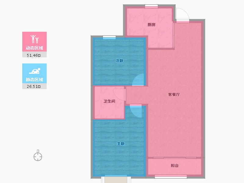 山东省-青岛市-鲁商泰晤士小镇-70.39-户型库-动静分区