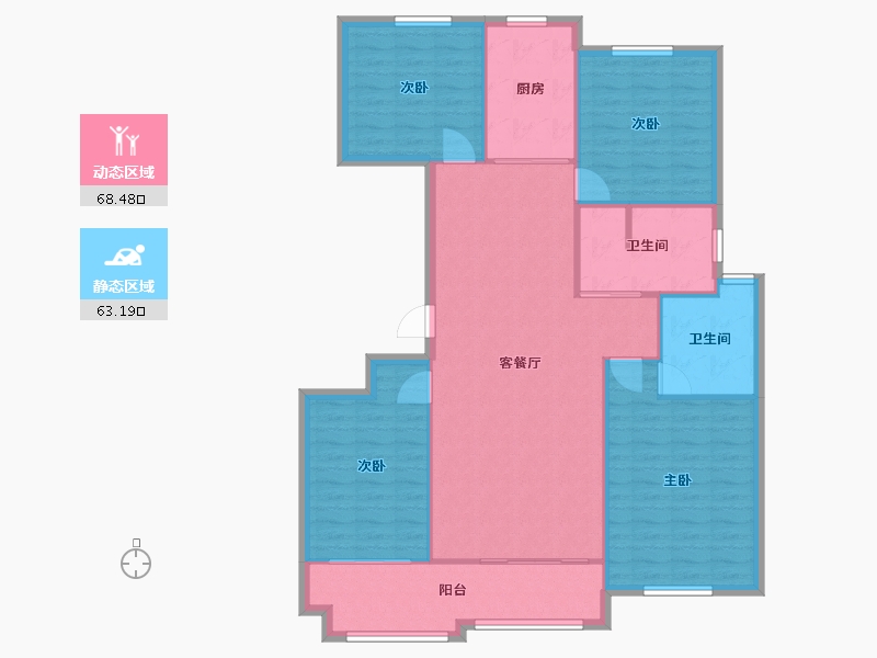 江苏省-南通市-怡沁园-138.00-户型库-动静分区