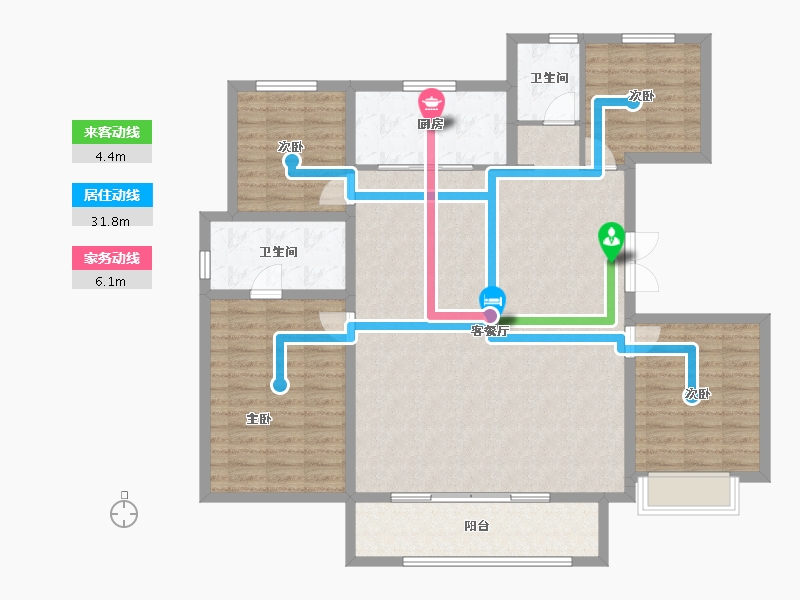 河北省-石家庄市-万科正定文化村-128.00-户型库-动静线