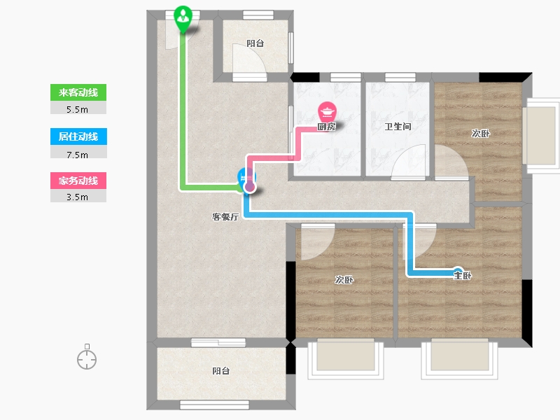 广东省-中山市-建发昇荟庭-70.40-户型库-动静线