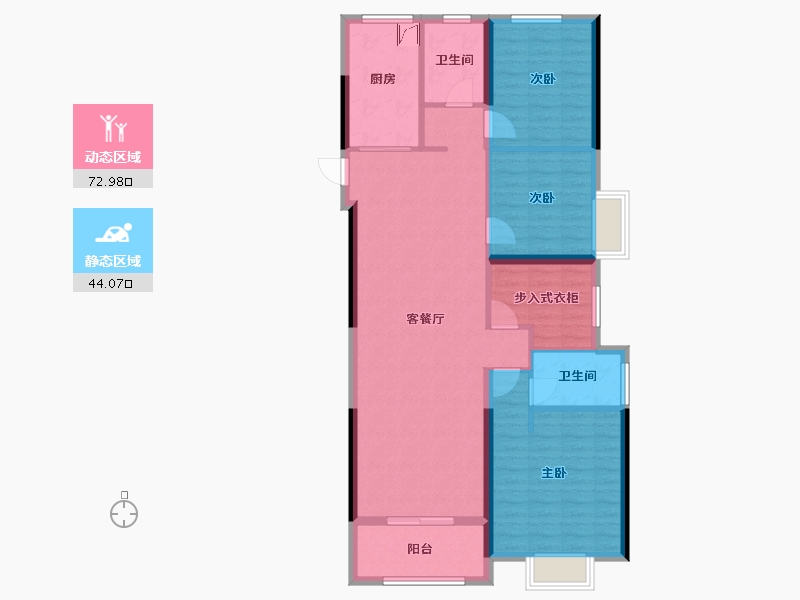 湖北省-武汉市-万科新世纪翡翠滨江-105.60-户型库-动静分区