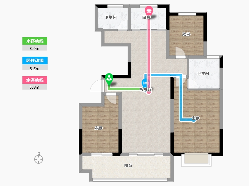 山东省-临沂市-城建·锦绣里-108.01-户型库-动静线