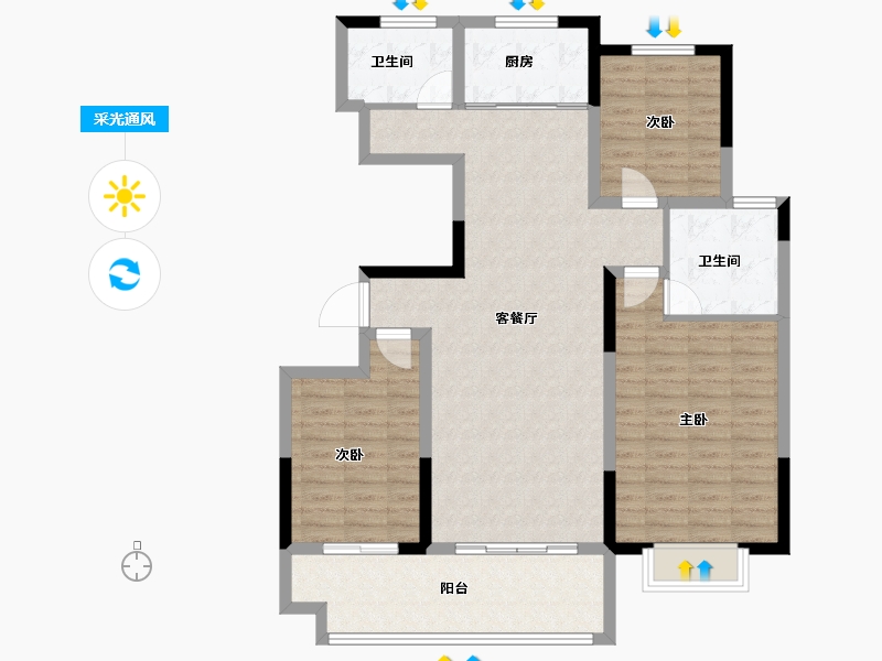 山东省-临沂市-城建·锦绣里-108.01-户型库-采光通风