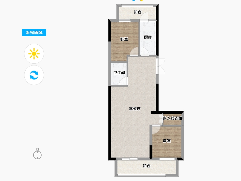 河北省-石家庄市-长丰路6号-74.36-户型库-采光通风