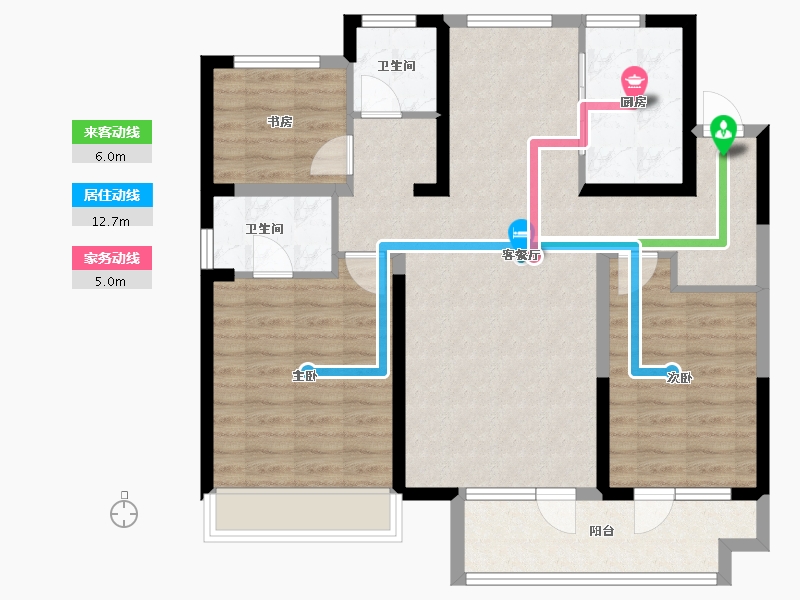 山东省-烟台市-力高清悦华府-96.25-户型库-动静线