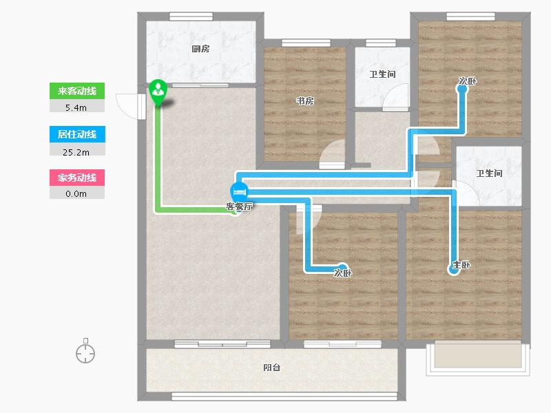 山东省-青岛市-信达金地蓝庭-111.16-户型库-动静线