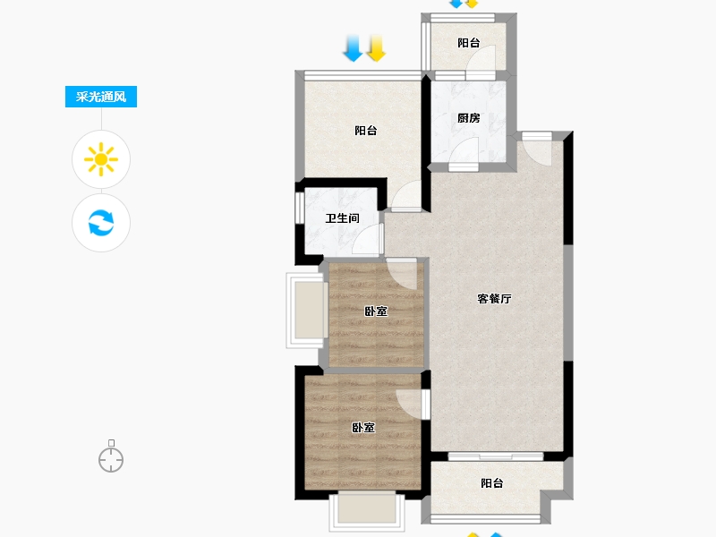 广东省-中山市-金乐上东城-68.00-户型库-采光通风