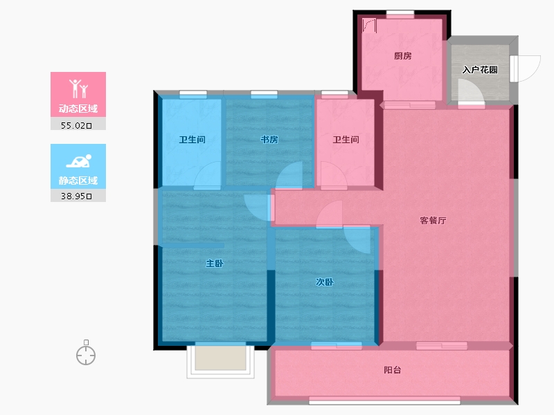 陕西省-咸阳市-合创君悦府-86.94-户型库-动静分区