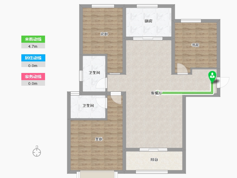 陕西省-西安市-金泰·贞观悦府-98.77-户型库-动静线