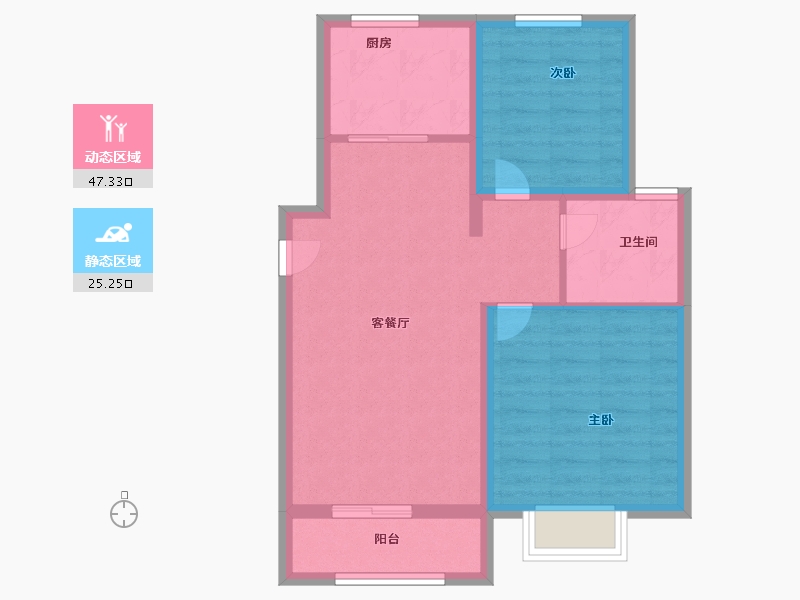 河北省-石家庄市-正定熙湖三期-64.80-户型库-动静分区