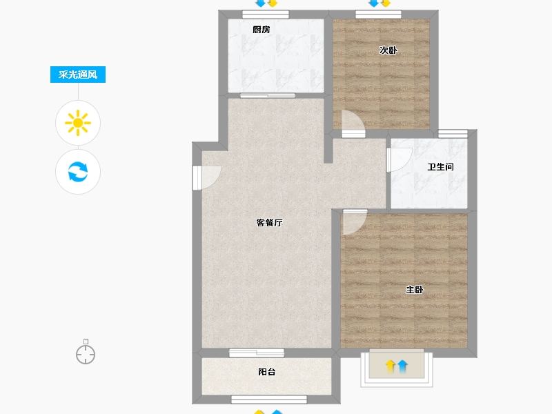 河北省-石家庄市-正定熙湖三期-64.80-户型库-采光通风