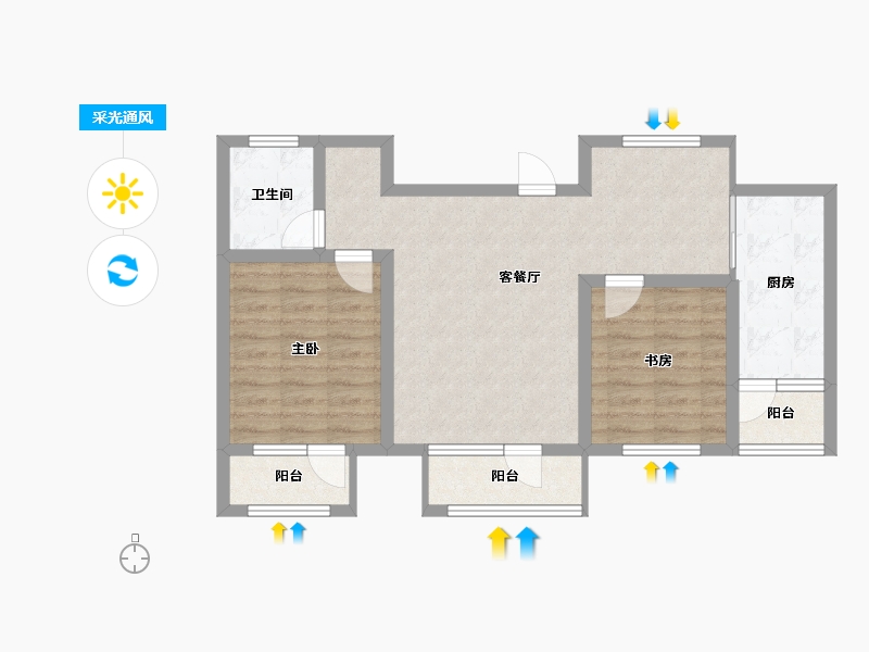 山东省-青岛市-碧水明珠-71.94-户型库-采光通风