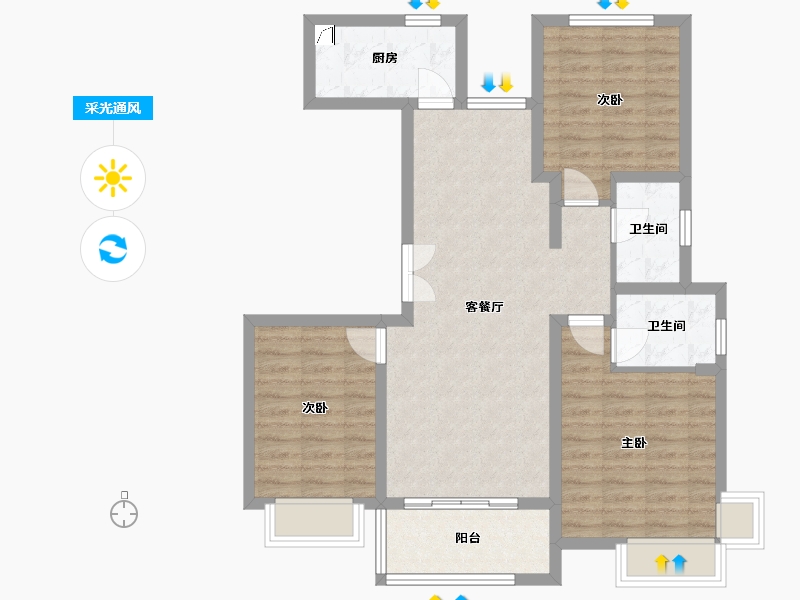 山东省-济宁市-保信 海德佳园-97.00-户型库-采光通风