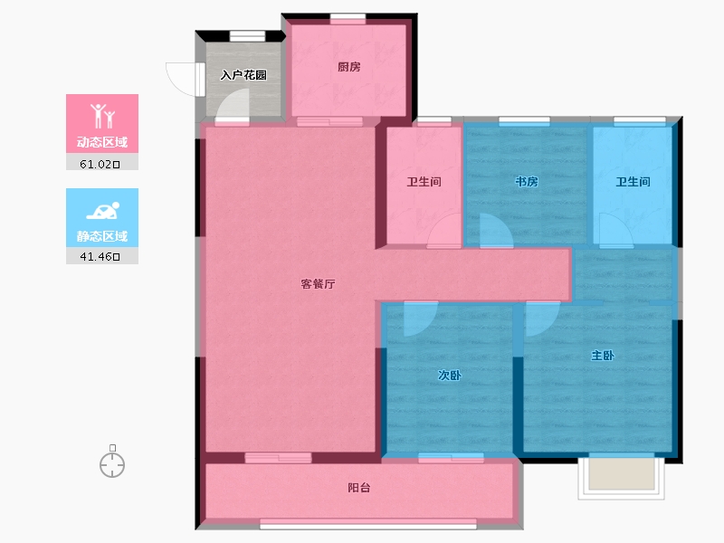 陕西省-咸阳市-合创君悦府-95.20-户型库-动静分区