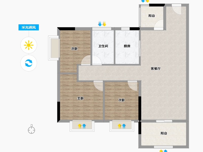 广东省-中山市-建发昇荟庭-110.40-户型库-采光通风