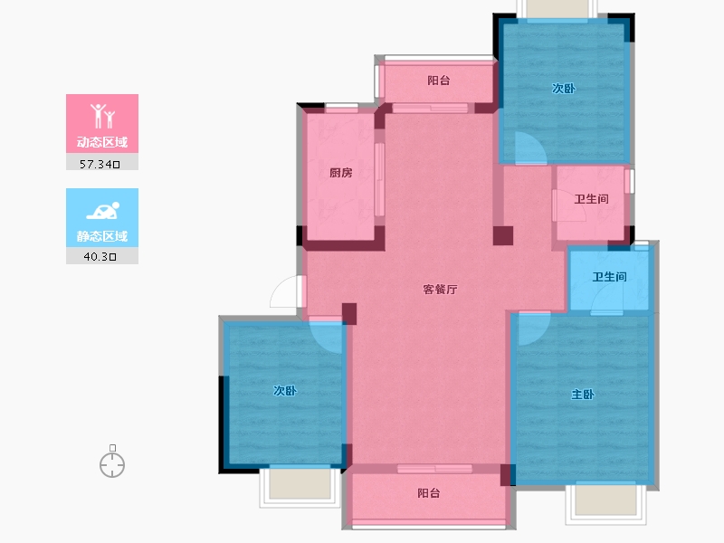 湖北省-武汉市-武汉中国健康谷-86.57-户型库-动静分区