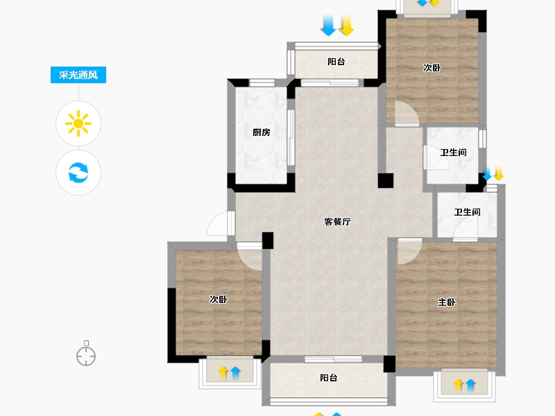 湖北省-武汉市-武汉中国健康谷-86.57-户型库-采光通风